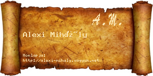 Alexi Mihály névjegykártya